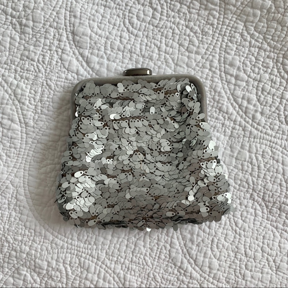 Banana Republic Silver Textured Crossbody Bag